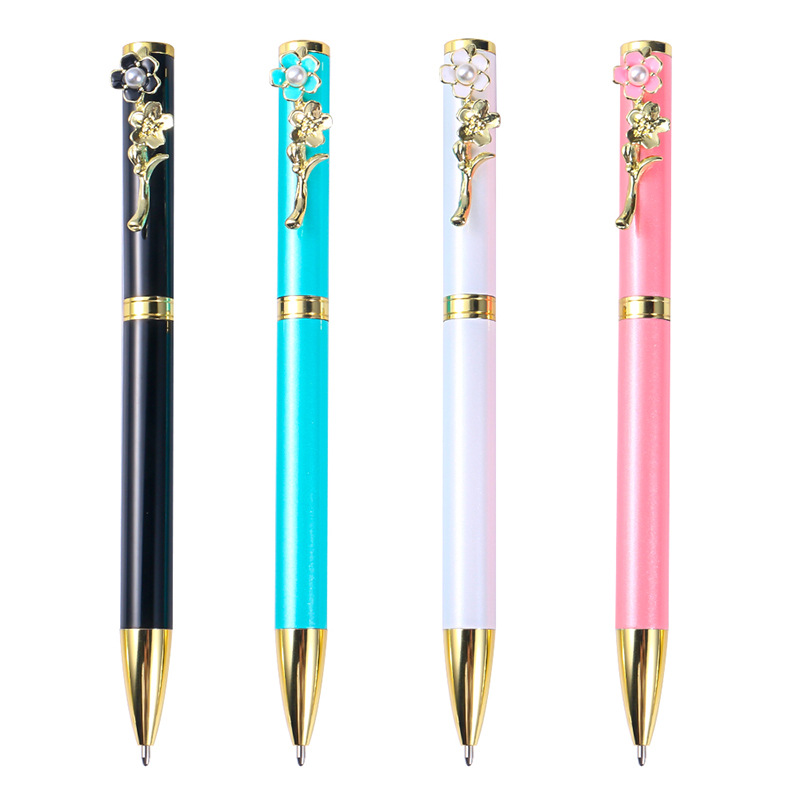 Customized creative flower pen holders, ballpoint pens, rose metal pens, advertising gift pens from the original manufacturer Item Picture