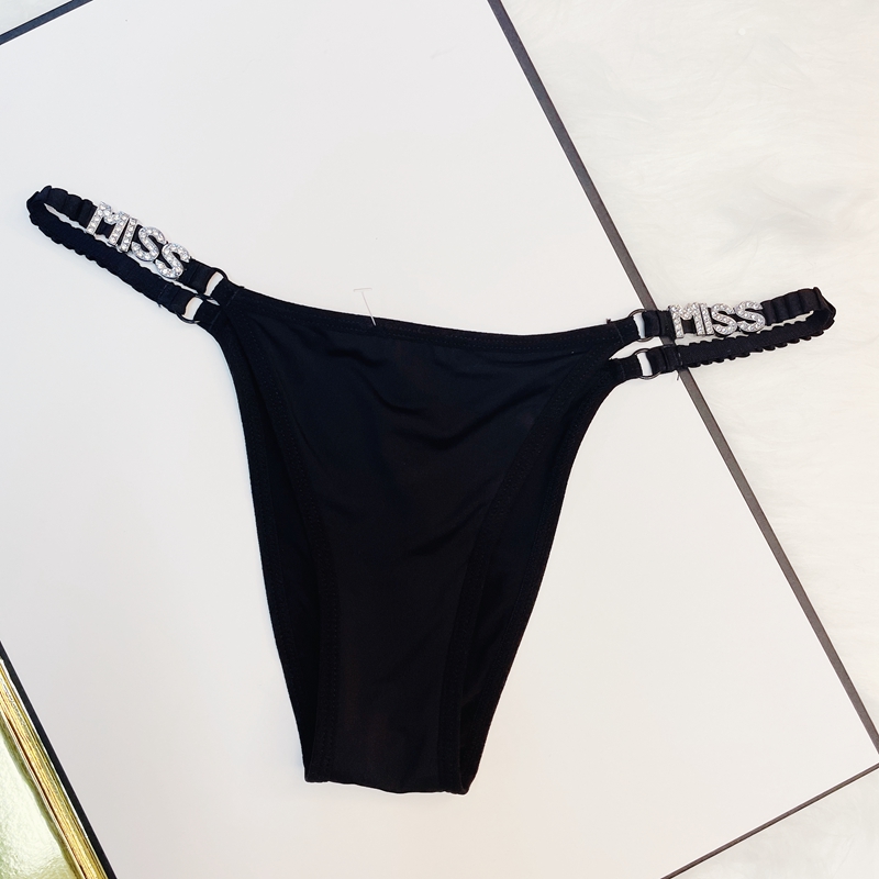 The Mystery of the Magic Box: Crystal Letters, Pure cotton, comfortable and breathable, mid-low waist, pure desire, full of allure, triangle underwear, sexy thong details Picture
