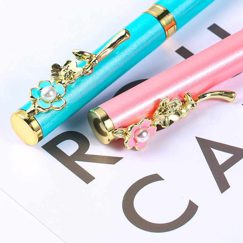 Customized creative flower pen holders, ballpoint pens, rose metal pens, advertising gift pens from the original manufacturer Specification image