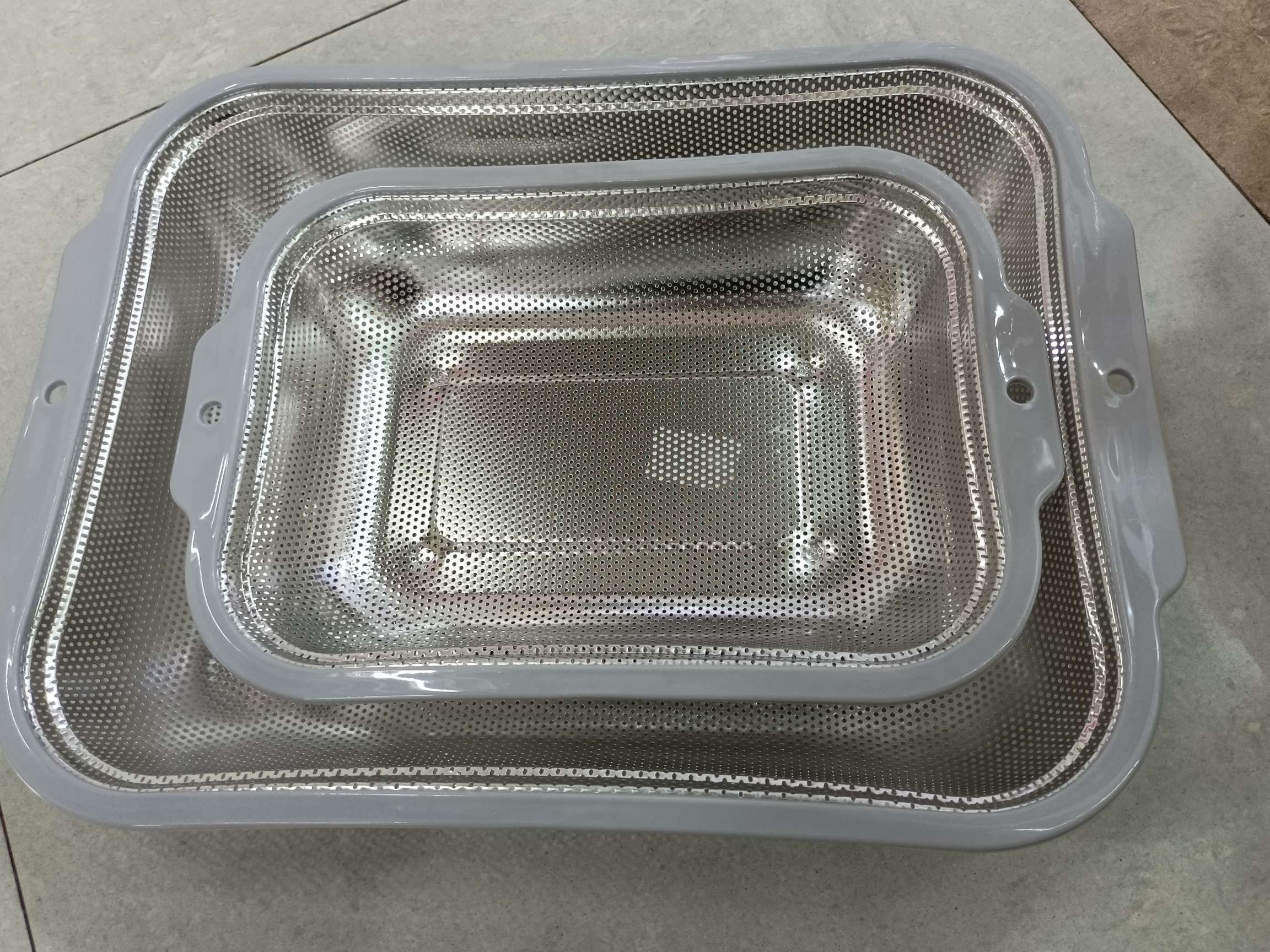 新款简约不锈钢密孔蓝子厨房家用洗菜篮淘米蓝洗水果蓝沥水洗米筛详情图4