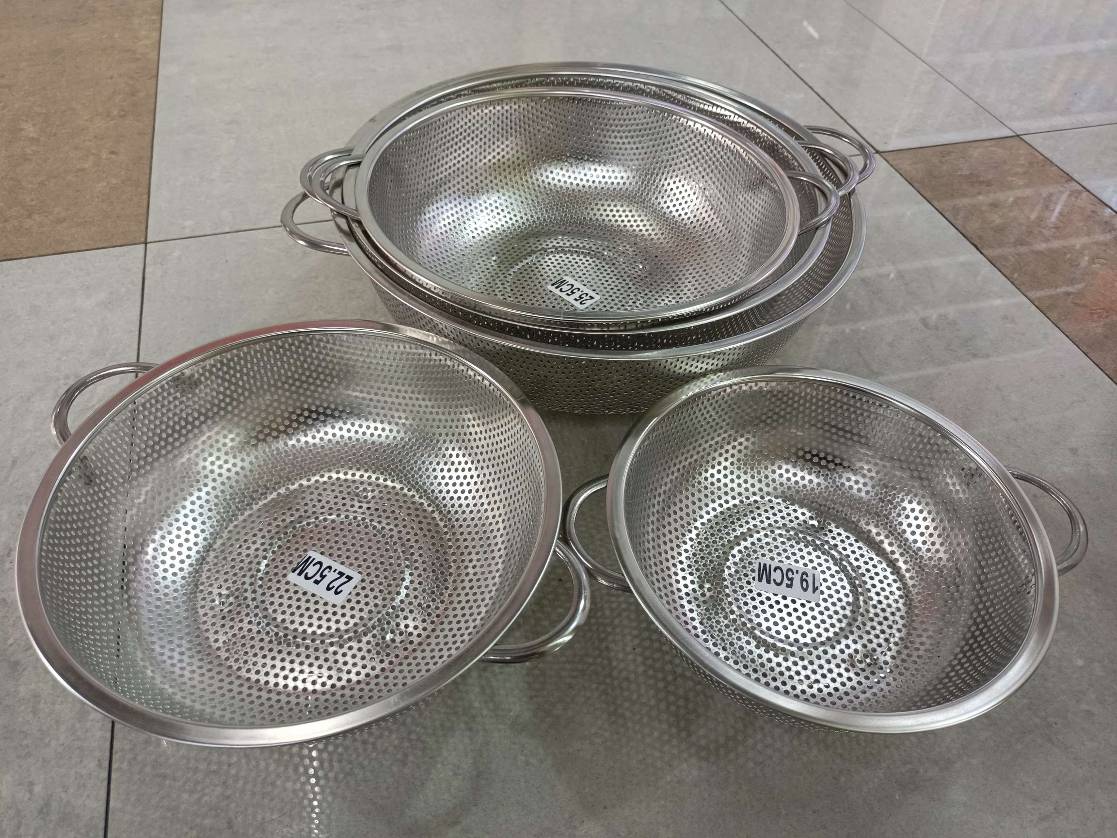 家用细密孔收纳篮不锈钢双耳洗菜篮果篮 不锈钢沥水篮 淘米篮定制