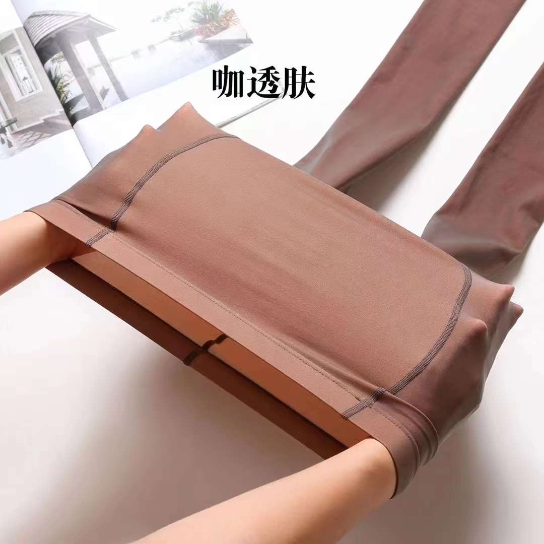 80g azafata gris de una sola piel piel pantalones más veludo para mujeres otoño invierno engrosado calcetines negros calcetines de carne falsa Specification image