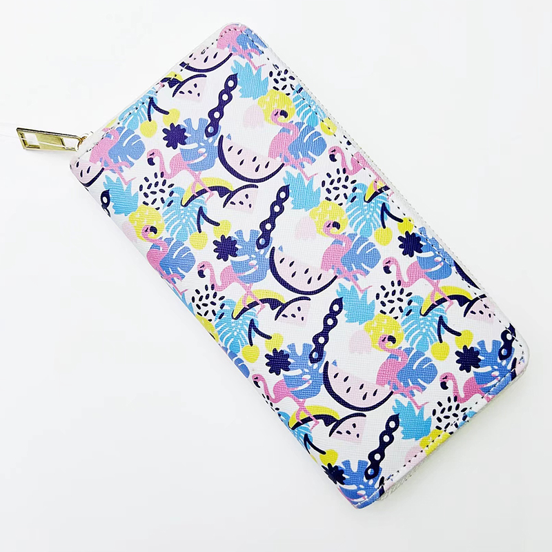 Are there many factories in Yiwu? The popular trends of printing flamingos, student wallets, European and American ID bags, small item bags Item Picture