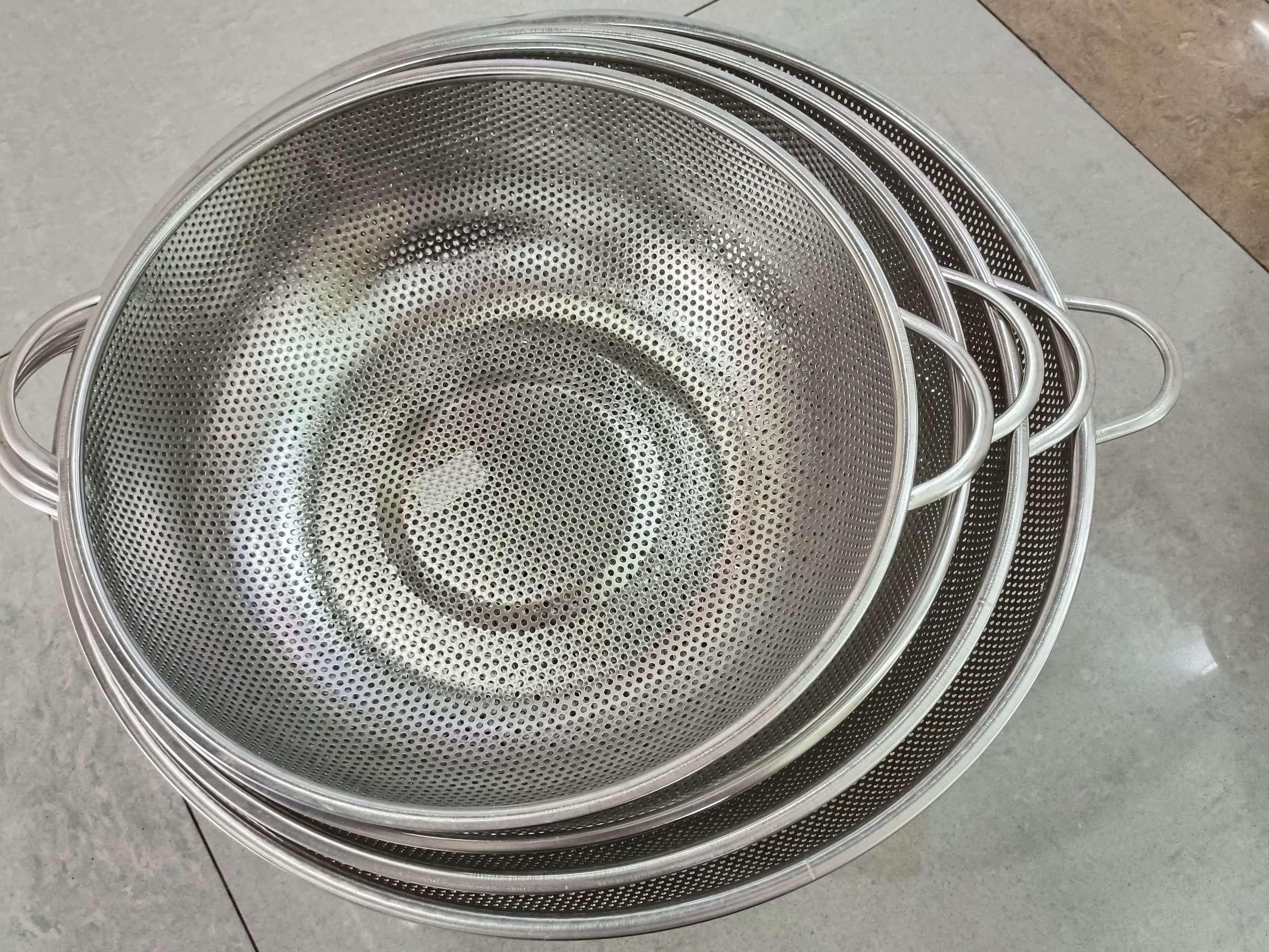 家用细密孔收纳篮不锈钢双耳洗菜篮果篮 不锈钢沥水篮 淘米篮定制详情图7