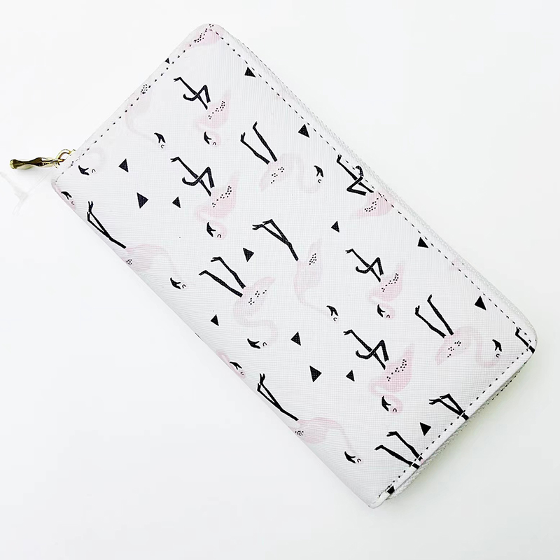 Are there many factories in Yiwu? The popular trends of printing flamingos, student wallets, European and American ID bags, small item bags details Picture