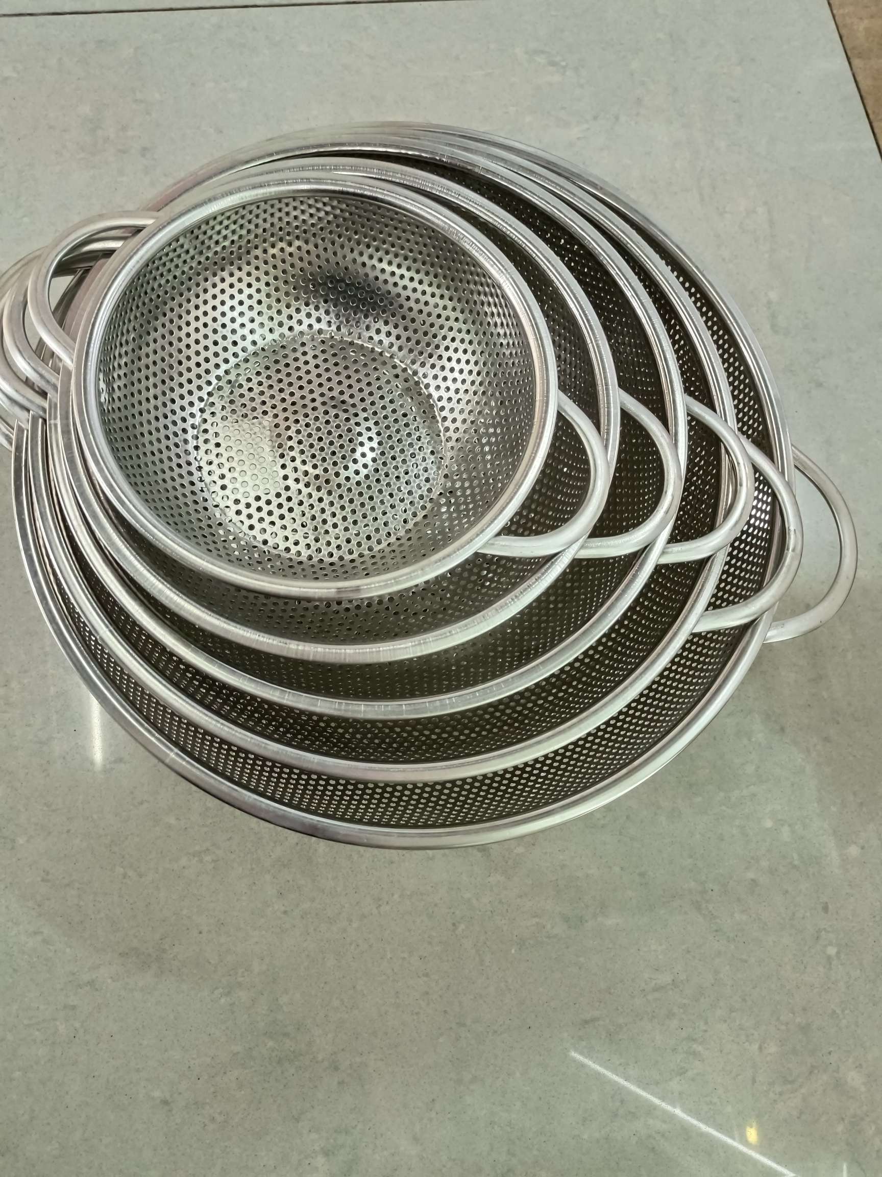 家用细密孔收纳篮不锈钢双耳洗菜篮果篮 不锈钢沥水篮 淘米篮定制详情图6
