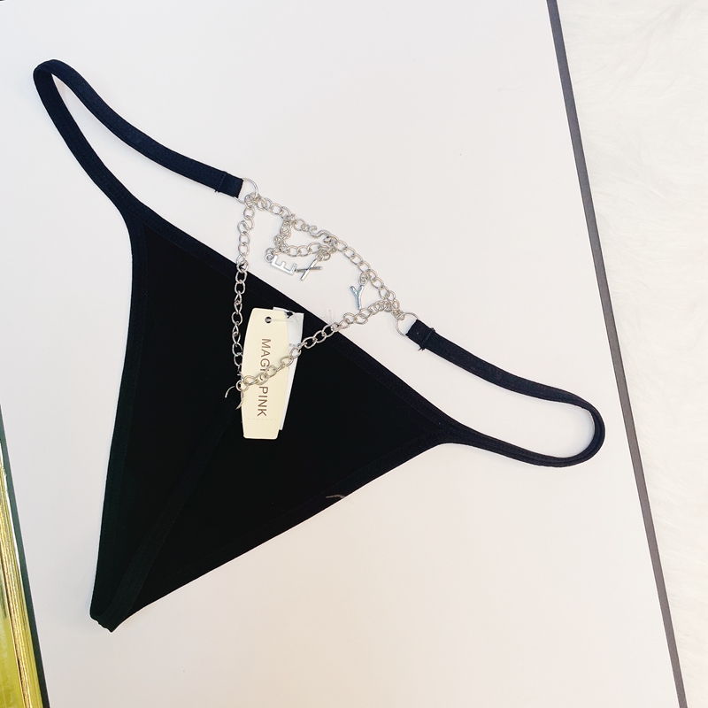 The Mystery of the Magic Box: T pants, thong pants, chain pendant, thin strap, lace, cotton, low-waisted, thin strap with cutout
