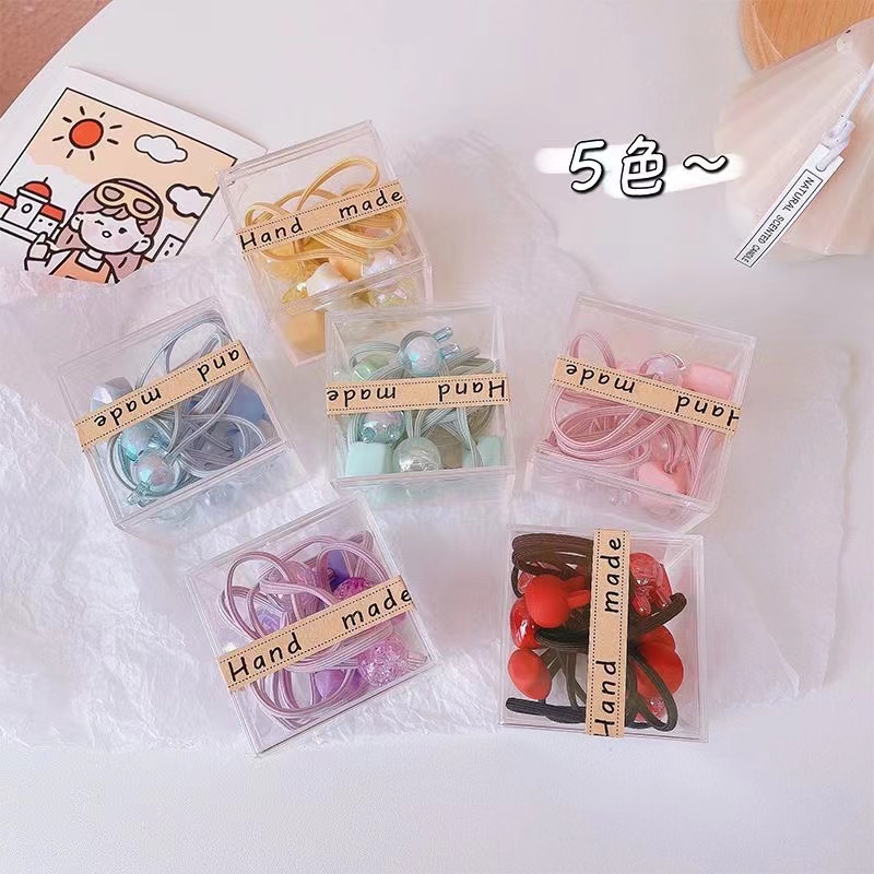 A box of high-quality children's hair ties with high appearance standards, 2023 new style women's high ponytail hair band headwear details Picture