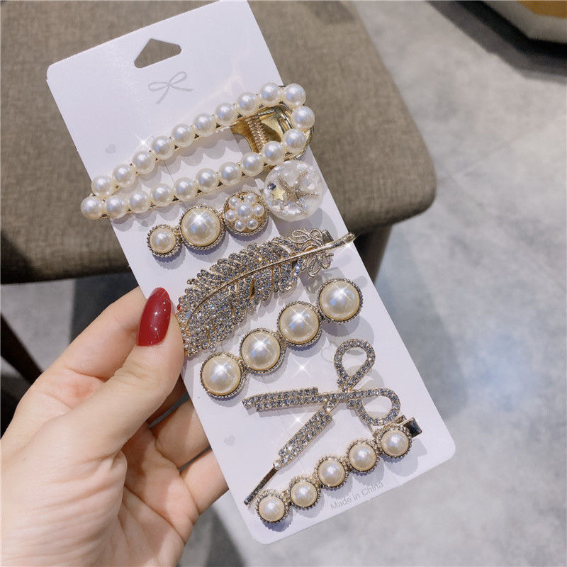 发饰/发夹套装/发夹白底实物图