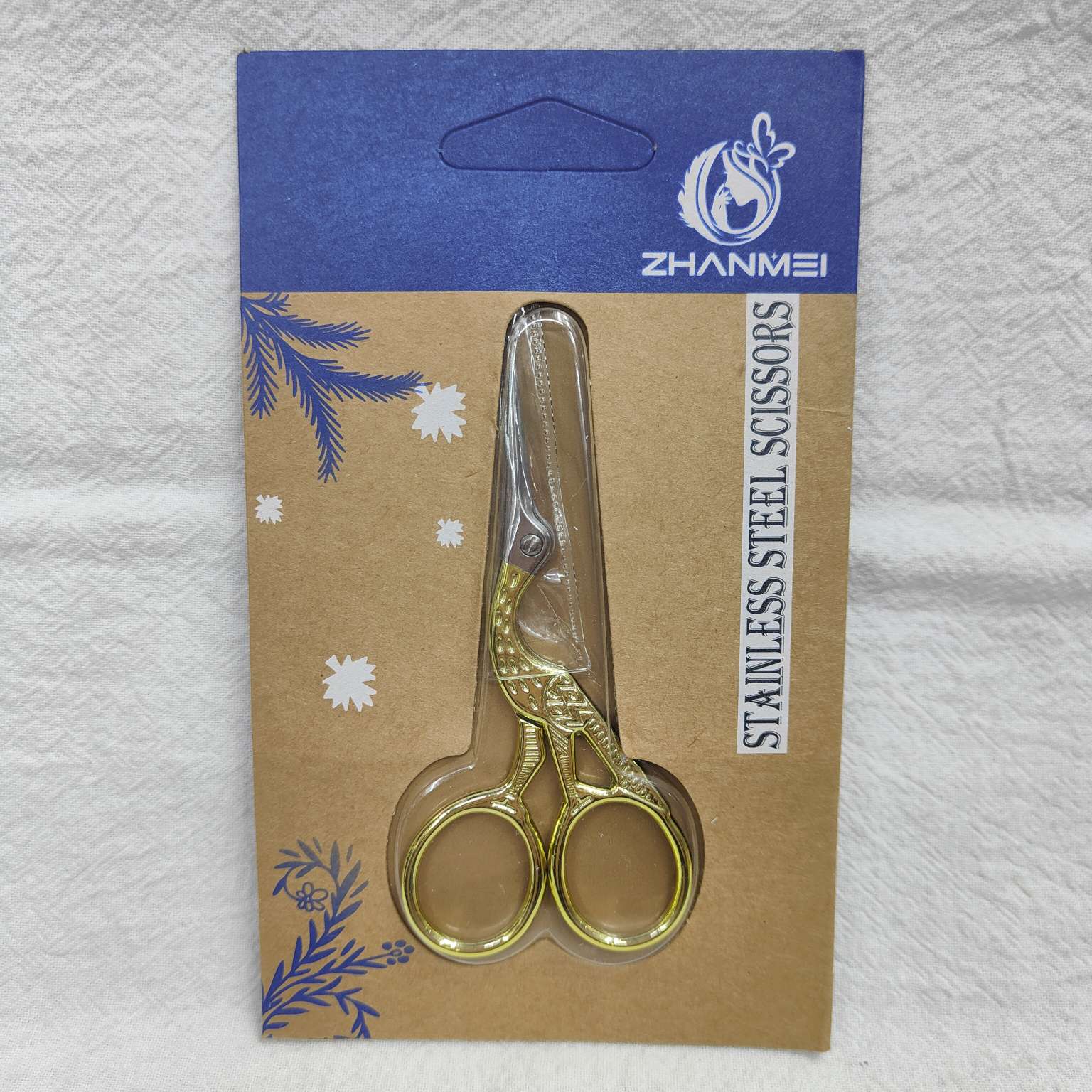 26414仙得丽化妆工具ZM2212-A14#纳米镜面金色小仙鹤剪刀美容工具眉剪修眉工具详情图2