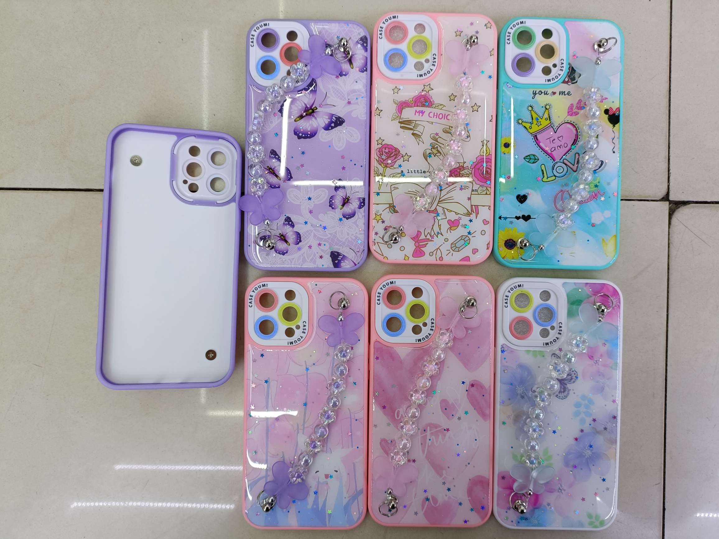 Wrist chain, bead chain, drop offset printing picture two-in-one phone case detail image 11