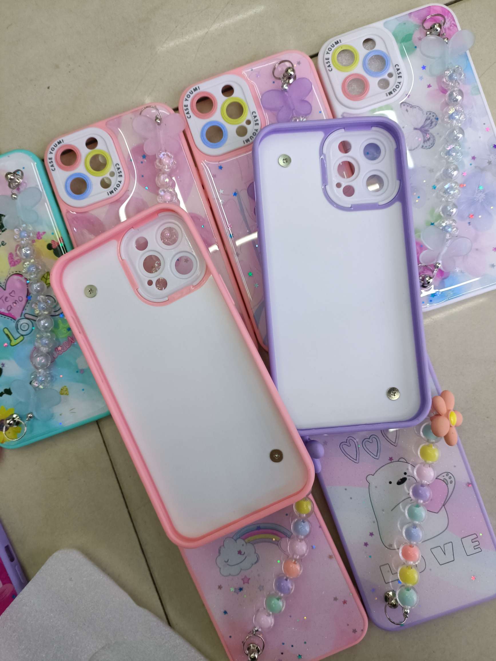 Wrist chain, bead chain, drop offset printing picture two-in-one phone case detail image 2