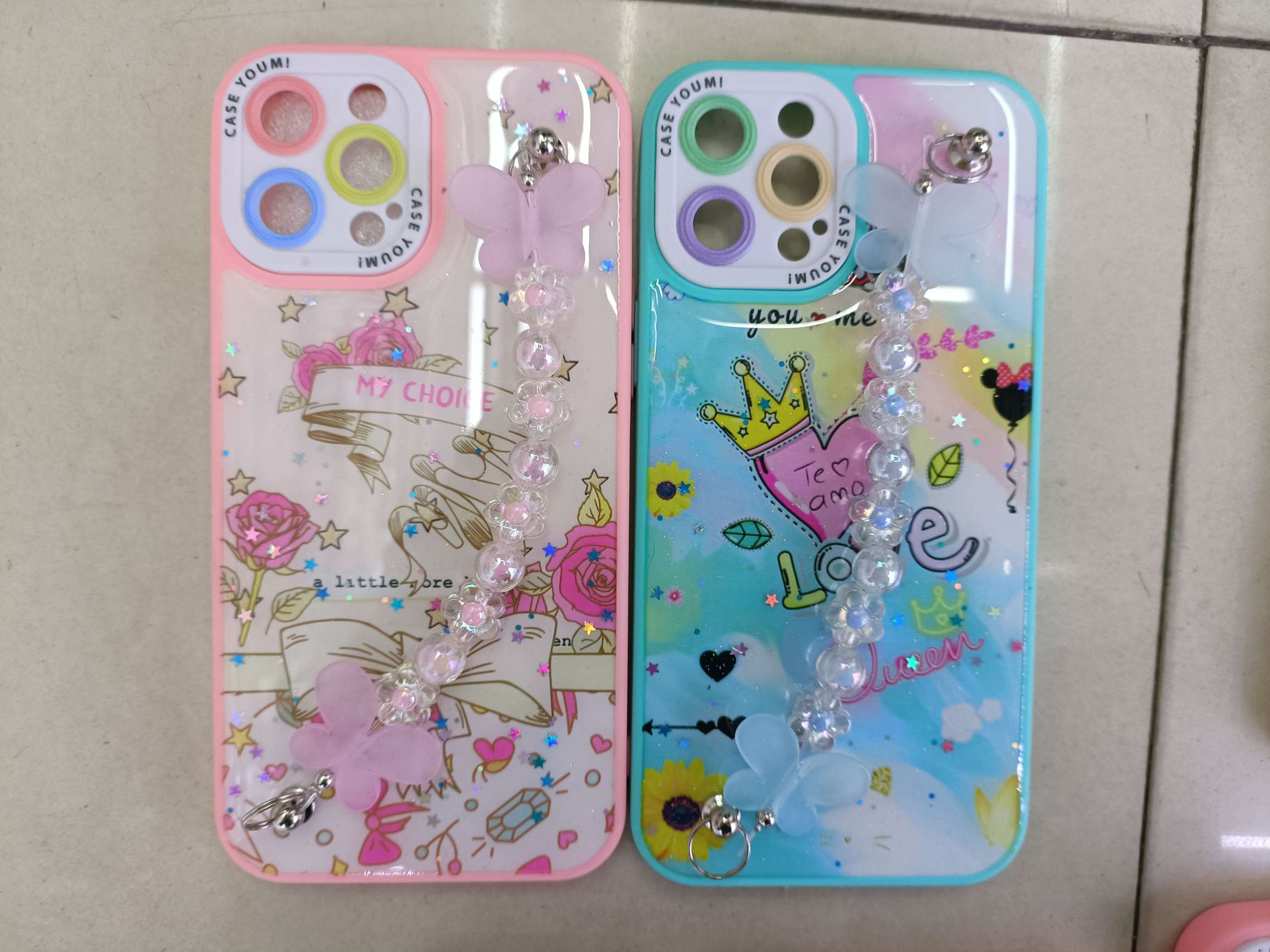 Wrist chain, bead chain, drop offset printing picture two-in-one phone case detail image 6