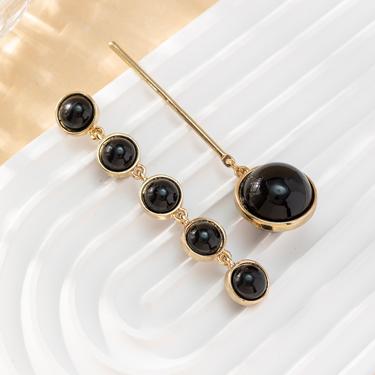 New long tassel earrings, European and American style alloy diamond-encrusted earrings