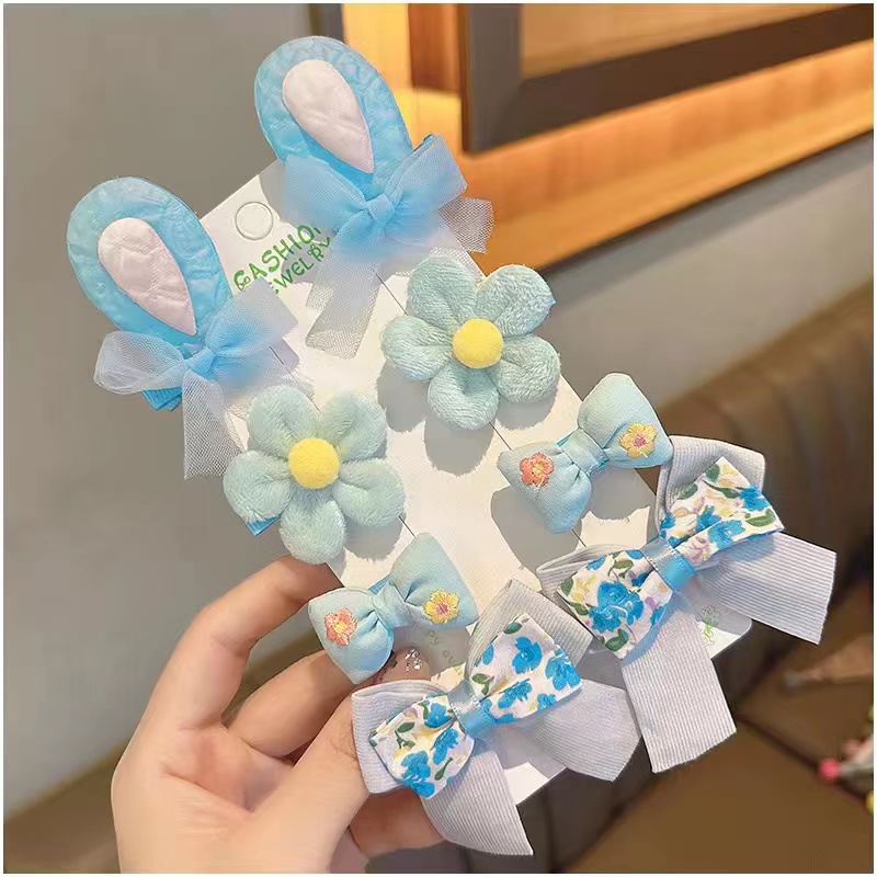 发饰/发夹套装/发夹白底实物图