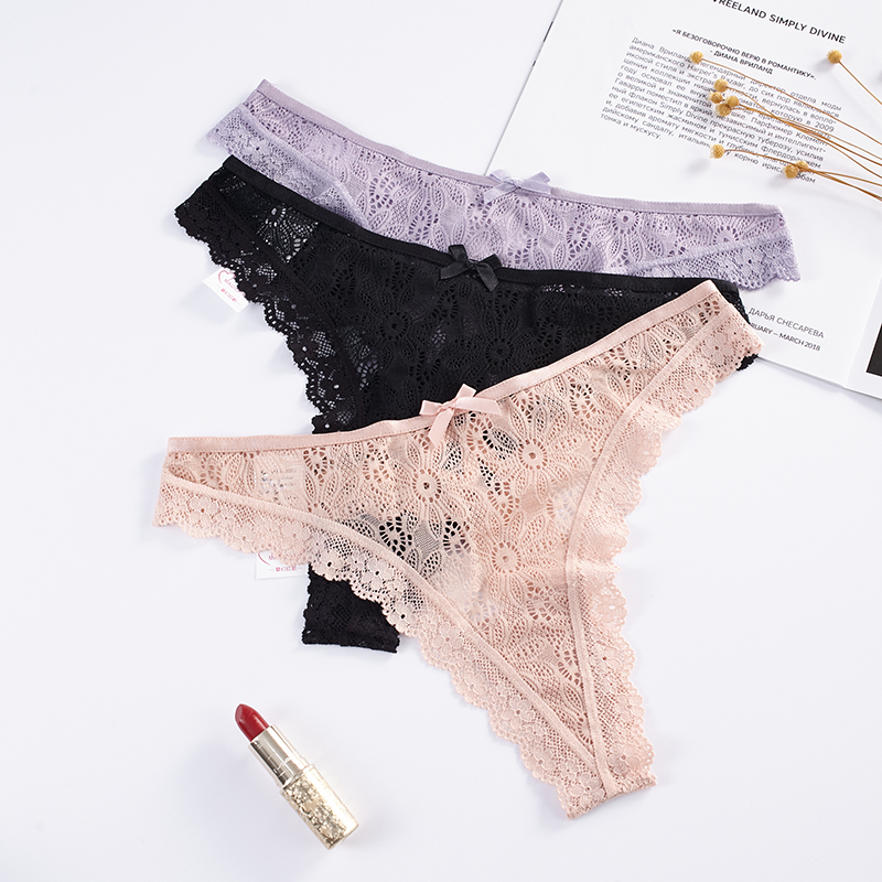The Mystery of the Magic Box Lace Girl Thong Women's Pure Desire Cut-out Sexy thin low-waisted T pants