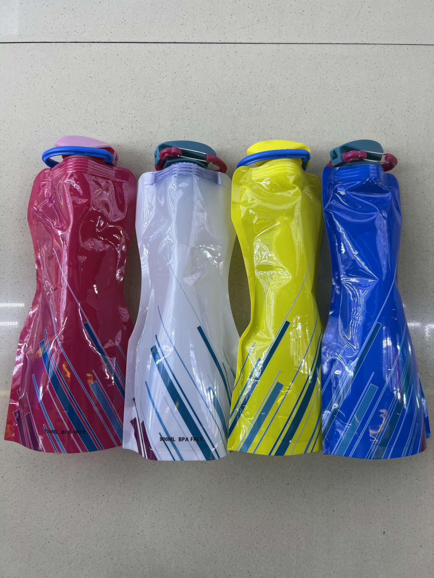 四色环保饮用水袋户外运动水杯便携水袋定制折叠翻盖水袋水杯水瓶水壶详情图5