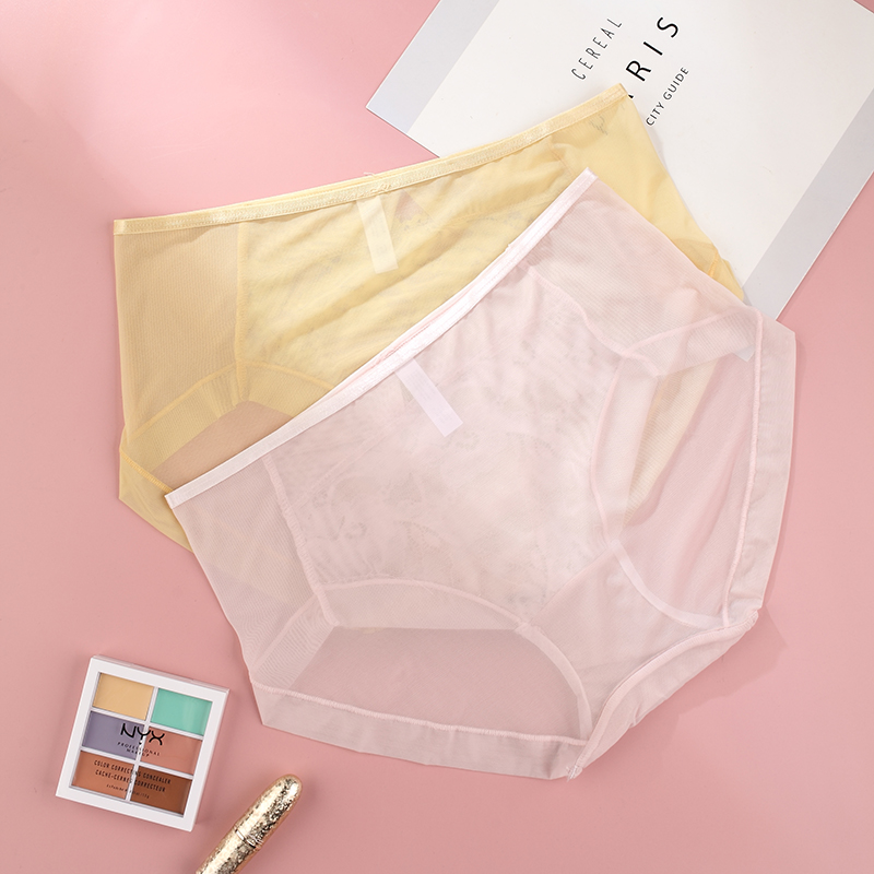 The Mystery of the Magic Box Lace Lady's Pure Desire Thin Mid-waist Breathable solid color short girl triangle Pants Specification image