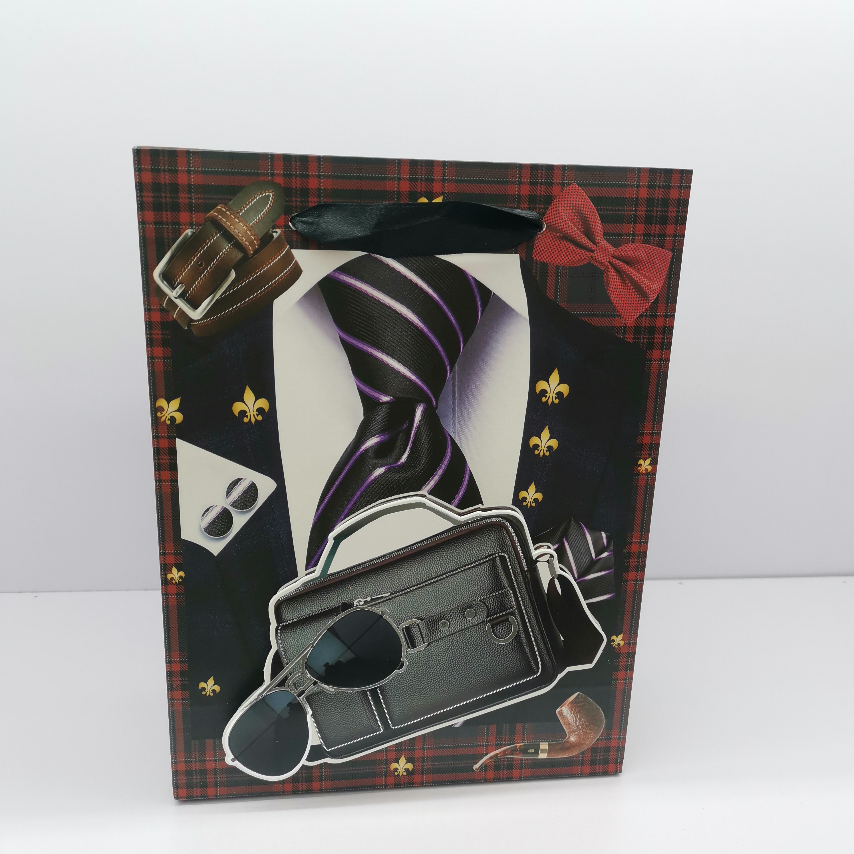 Father's Day gift bags, men's tote bags, daily men's paper bags, 3D silver hot stamping process, in stock Item Picture