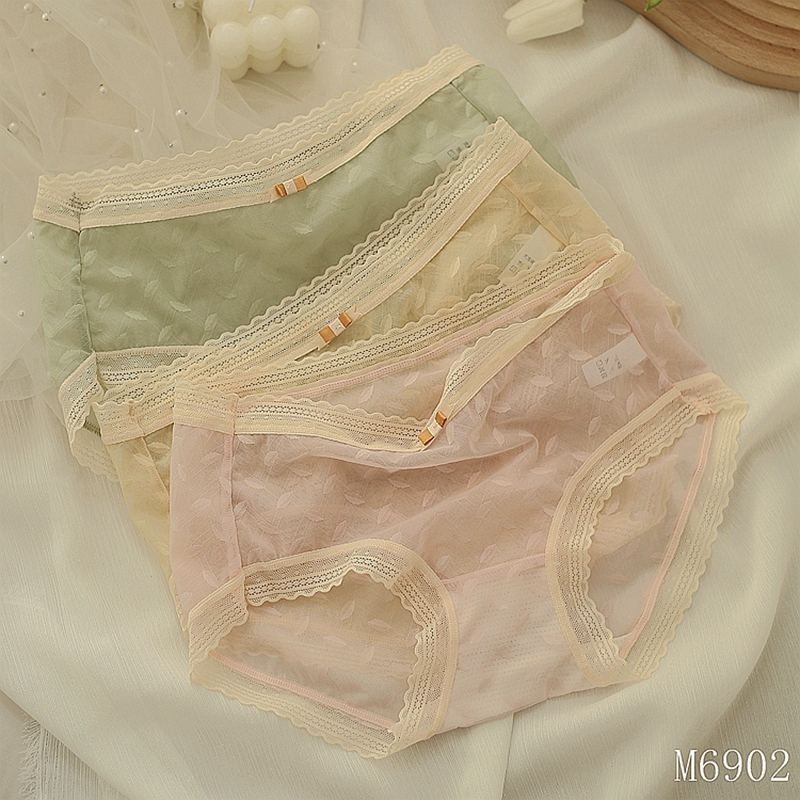 The Mystery of the Magic Box Summer Ultra-thin Lace Sexy mid-waist Breathable, comfortable, cute and sweet mid-waist quick-drying lace briefs for you details Picture