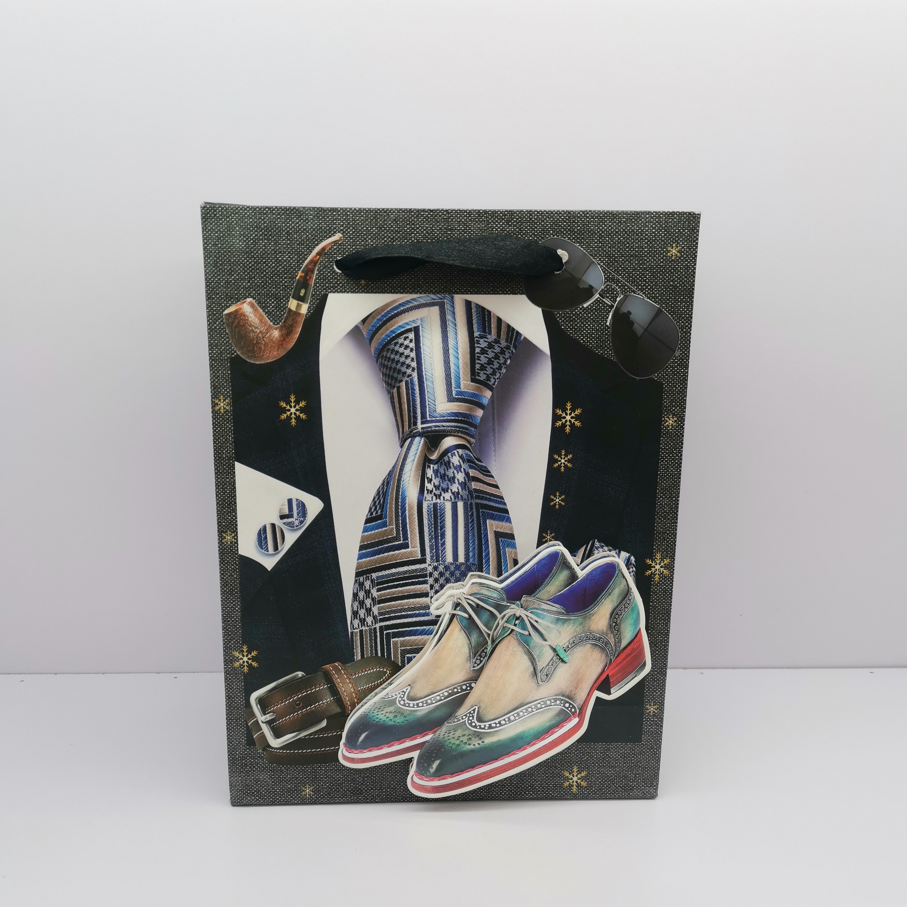 Father's Day gift bags, men's tote bags, daily men's paper bags, 3D silver hot stamping process, in stock Specification image