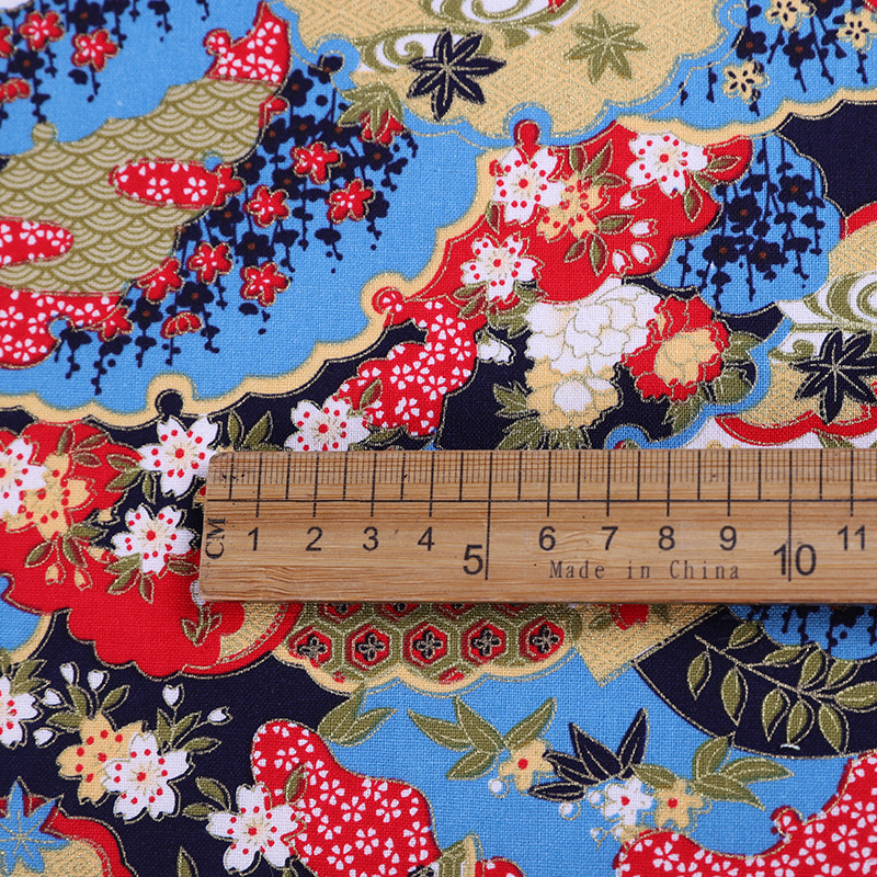 Ethnic turmoil, Bohemian printed fabric, all-cotton gilded handcrafted cheongsam clothing, home textiles, DIY craftsmanship, gold powder fabric, national trend fabric, bags, handcrafted patchwork fabric, art fabric Application Scenario