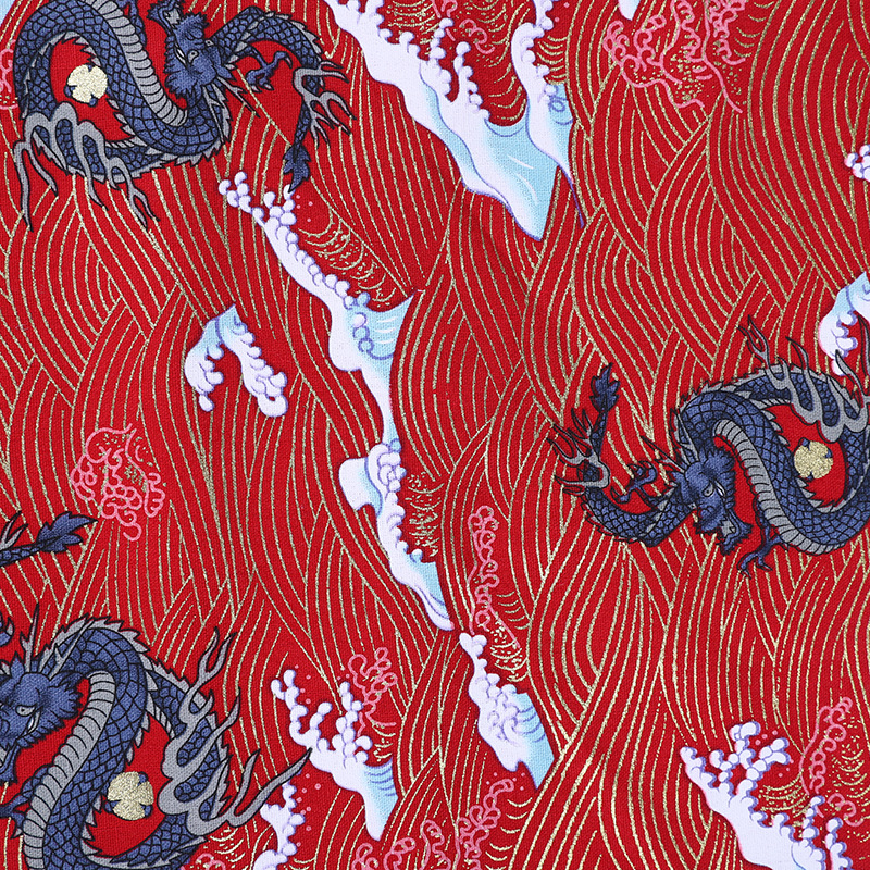 古风复古汉服戏服面料全棉烫金印花中国风服装箱包DIY装饰金粉布国潮包包手工拼布装饰布料