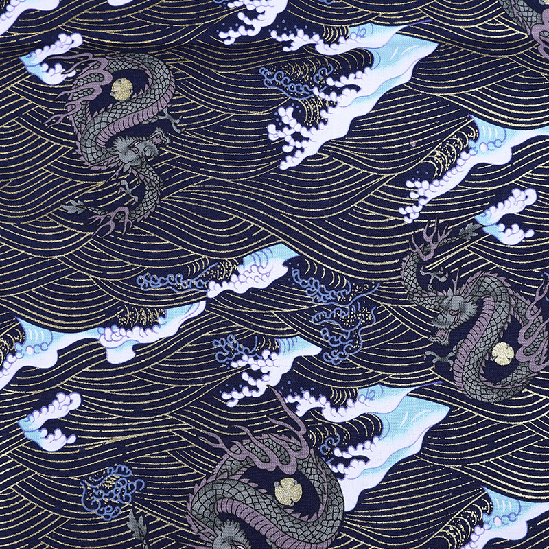 Ancient-style retro Hanfu and costume fabric, all-cotton gold-embossed printed Chinese-style clothing, bags, DIY decorative gold powder fabric, national trend bags, handcrafted patchwork decorative fabric Item Picture