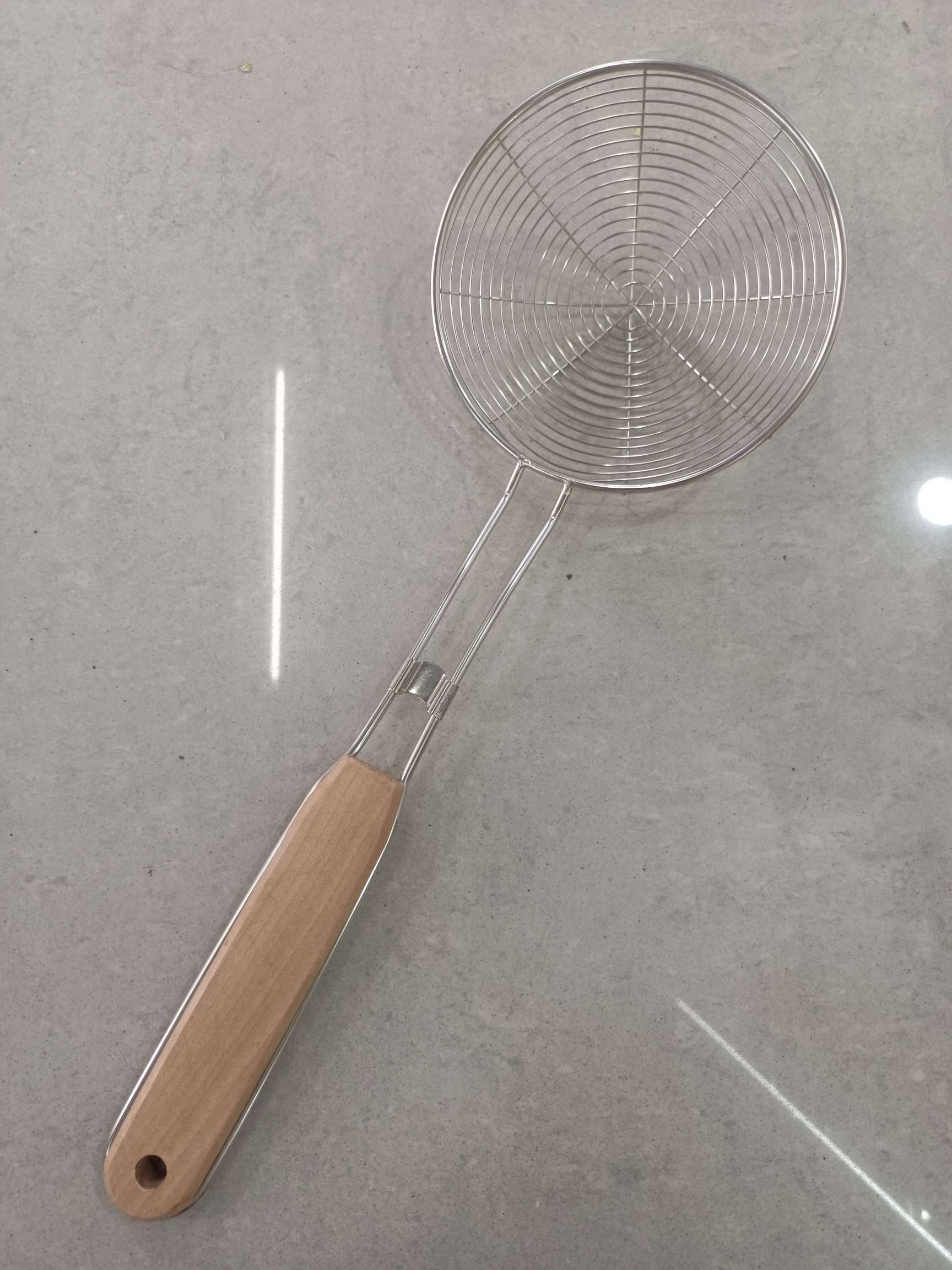 不锈钢油格/密网木柄/过滤漏勺产品图