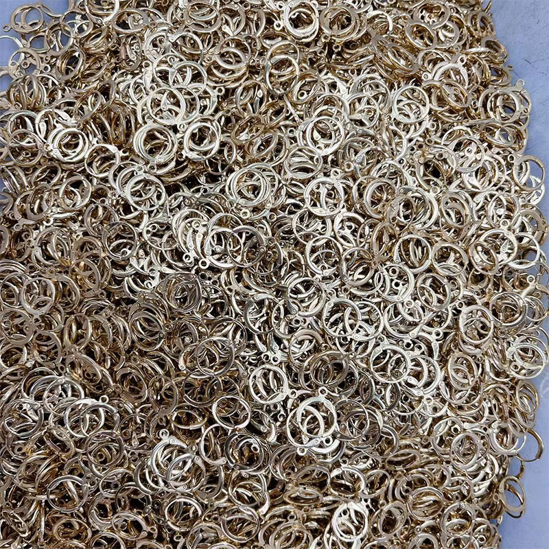 DIY earring accessories: 14mm Korean-style simple earrings, ear clips, copper-plated real gold color retention earrings Item Picture