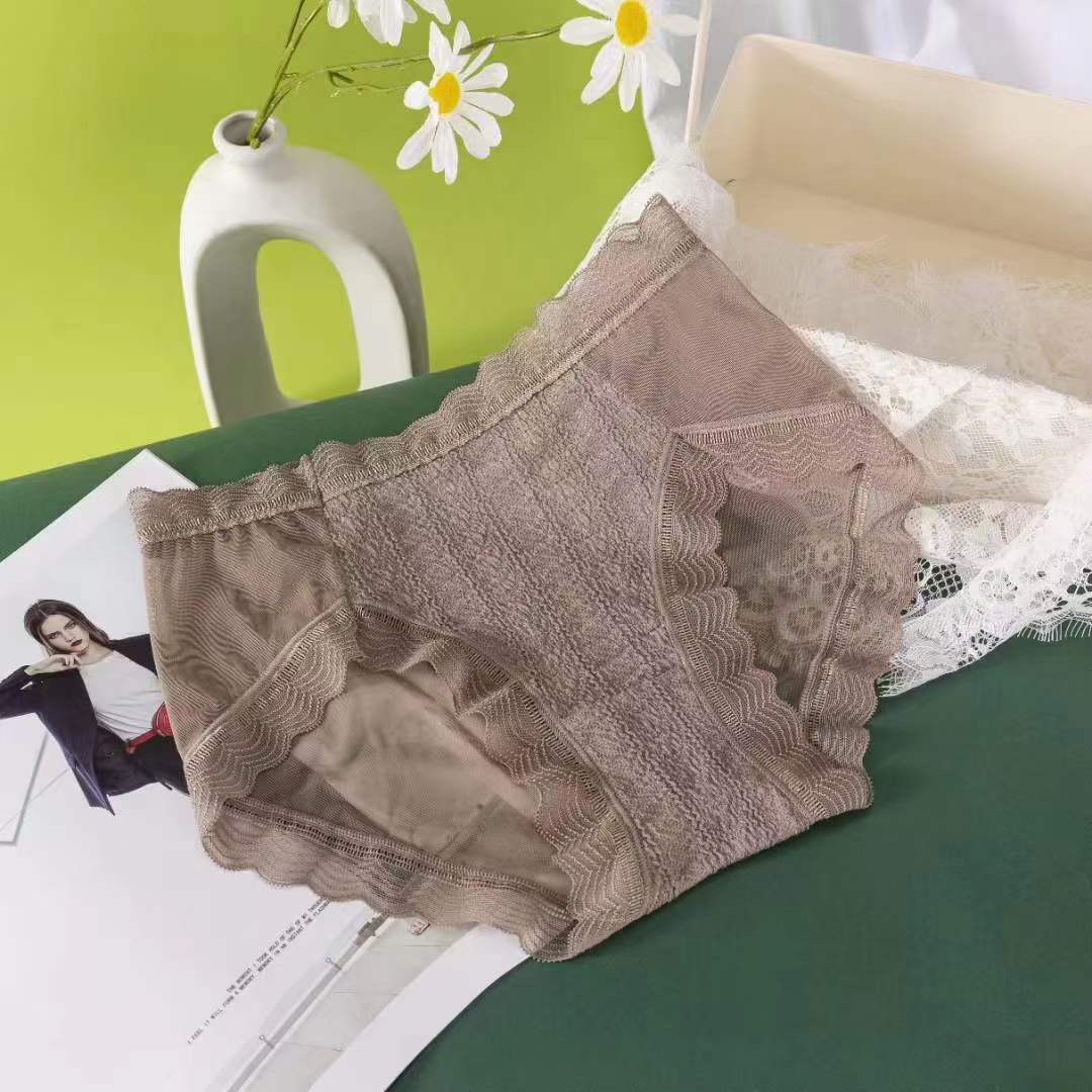 The Mystery of the Magic Box Lace women's mid-waist pure cotton crotch breathable Japanese-style girl's cute triangular underwear Item Picture