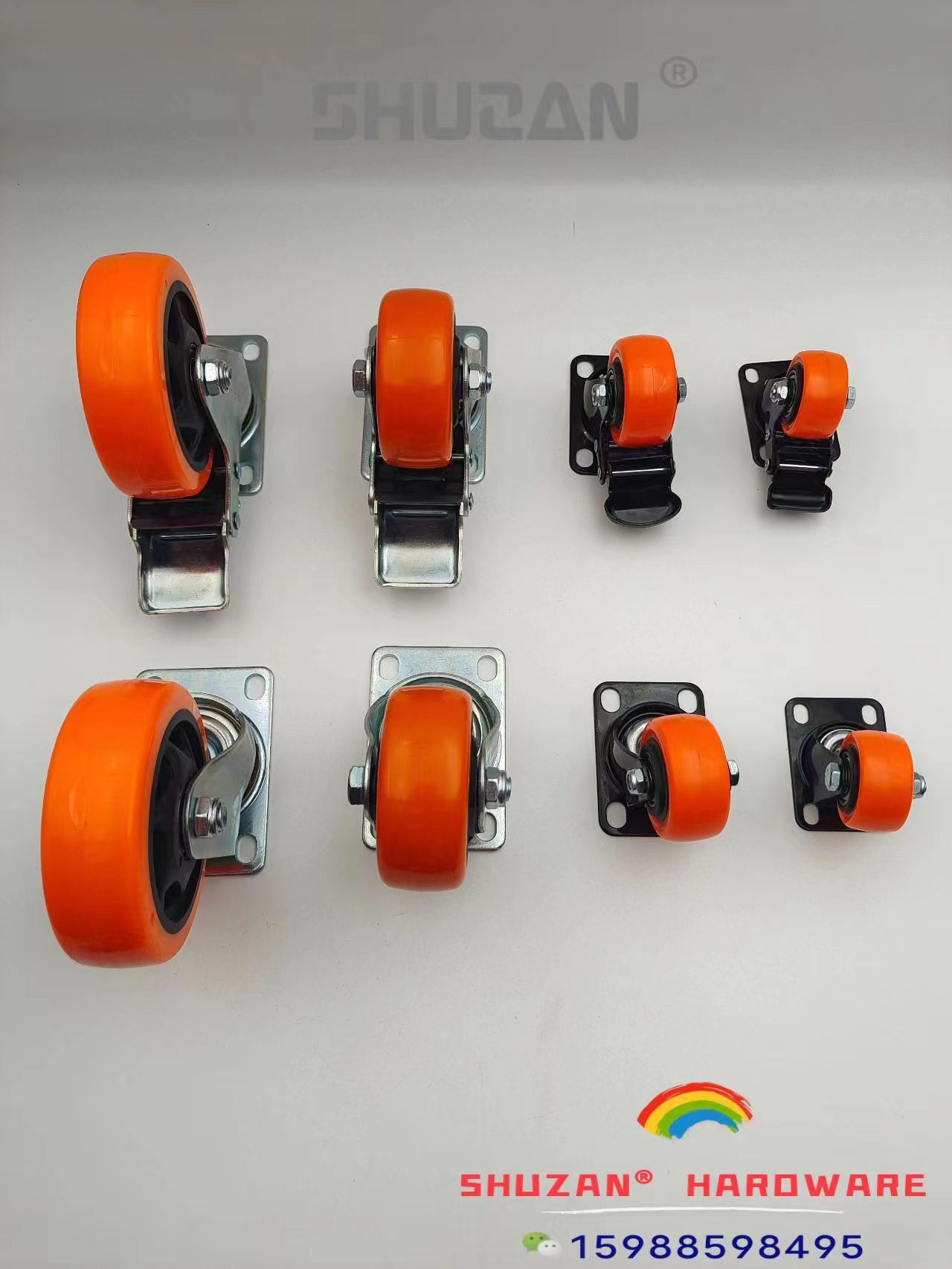 专供外贸 家用小型手推车轮子 万向轮 带刹车 大小尺寸不同