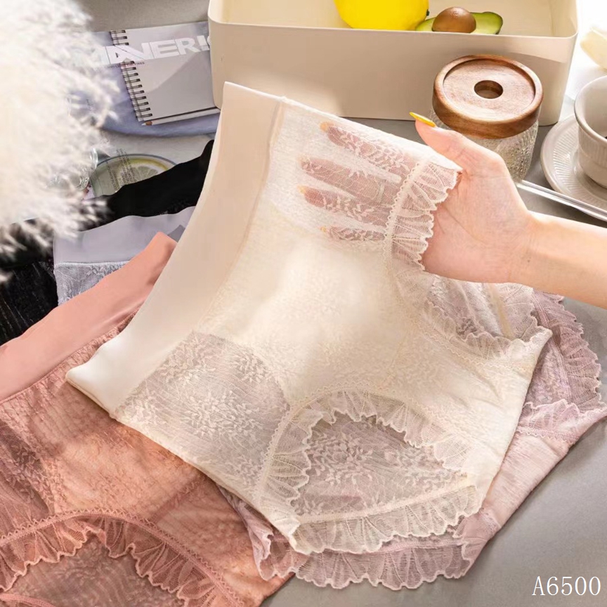 薄款透气/高腰微收腹/少女蕾丝细节图