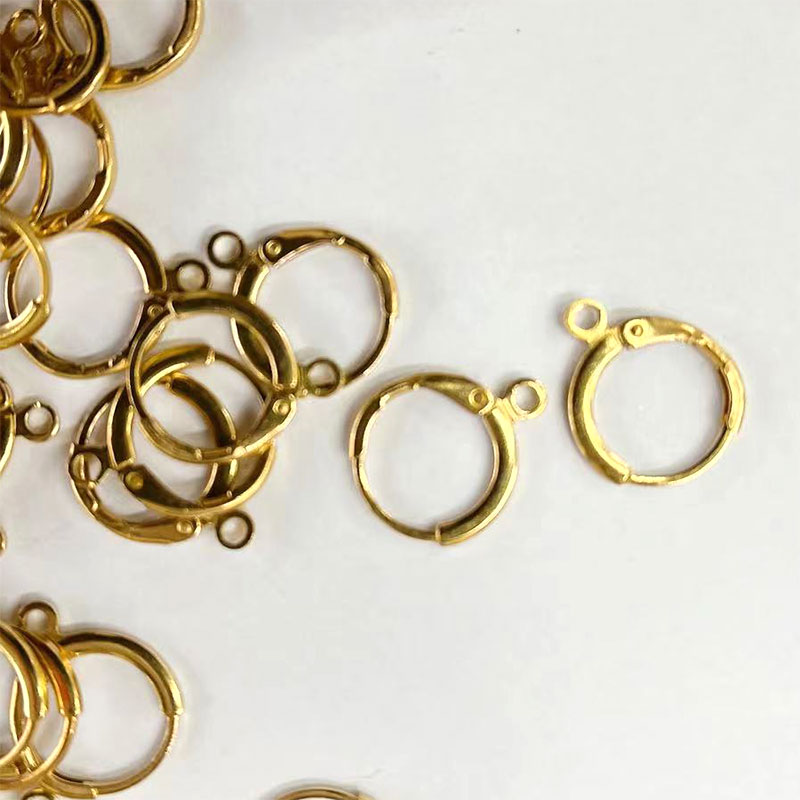 DIY earring accessories: 14mm Korean-style simple earrings, ear clips, copper-plated real gold color retention earrings Specification image