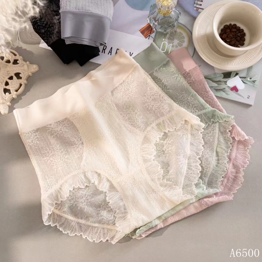薄款透气/高腰微收腹/少女蕾丝产品图