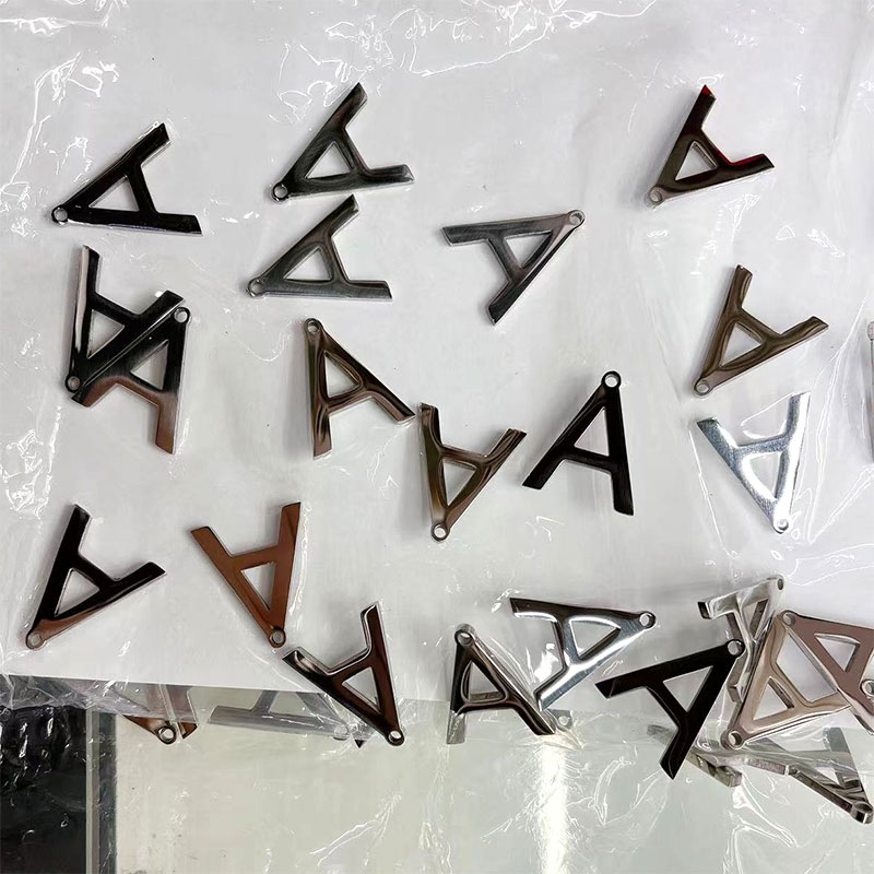 Stainless steel mirror full-gloss letter A cross-border laser cutting pendant, necklace marking, clothing diy accessories and ornaments details Picture