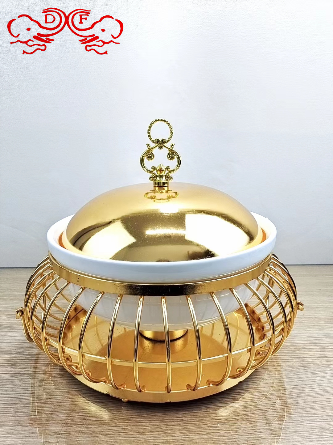DF68093 stainless steel buffet stove Hotel Restaurant Circular heating and insulation stove Hydraulic transparent cover stove DF Trading House Item Picture