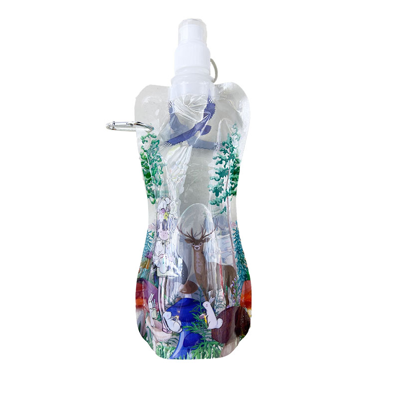 耐高温吸嘴可折叠儿童水袋定制便携折叠水袋水杯水瓶水壶详情图2