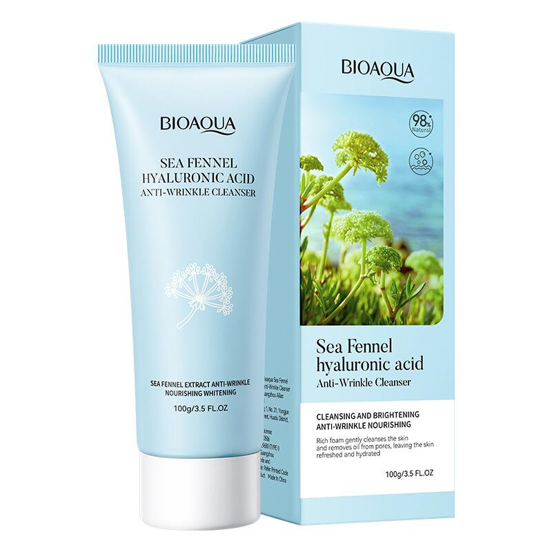 Cross-border foreign trade BIOAOUA Sea Fennel Hyaluronic Acid Anti-Wrinkle Facial Cleanser Hydrating and Moisturizing Gentle Oil-Control Facial Cleanser