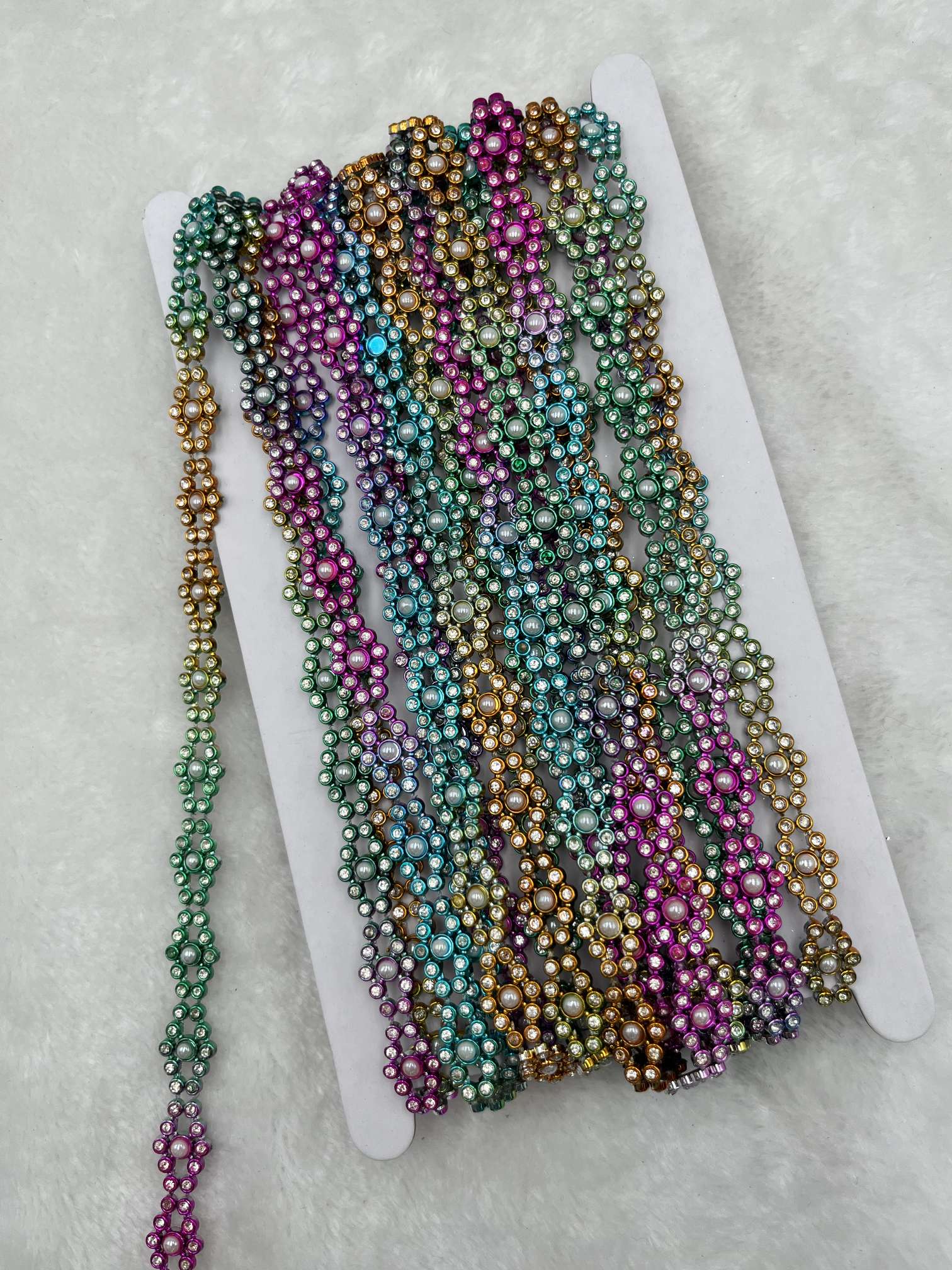 2023新款厂家直销钻饰辅料花型电镀金银珍珠加水钻彩钻线钻女装鞋子帽子围巾工艺品装饰