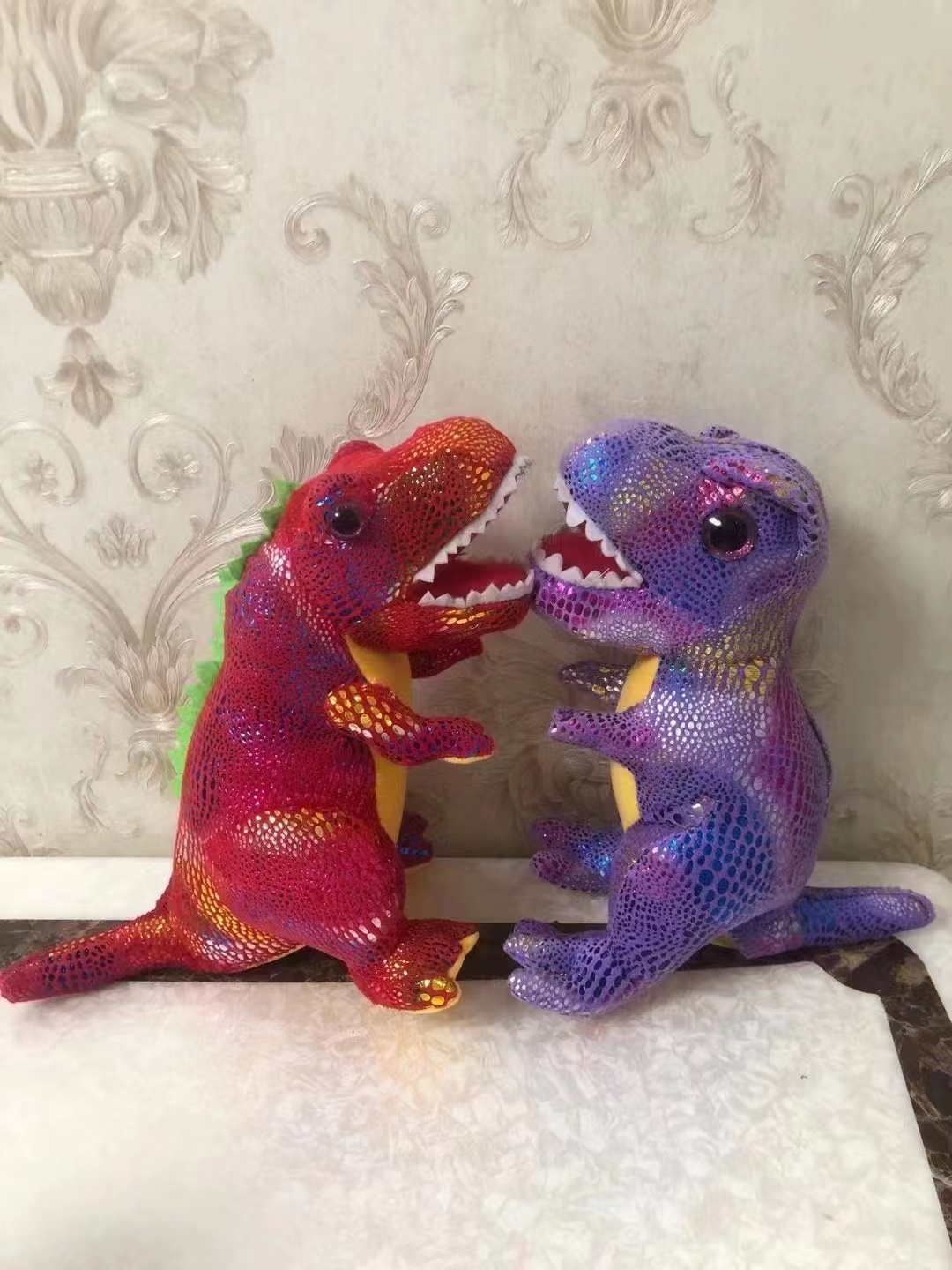 Plush toy simulation dinosaur bright skin Tyrannosaurus rex doll boy birthday gift 7-inch claw machine doll