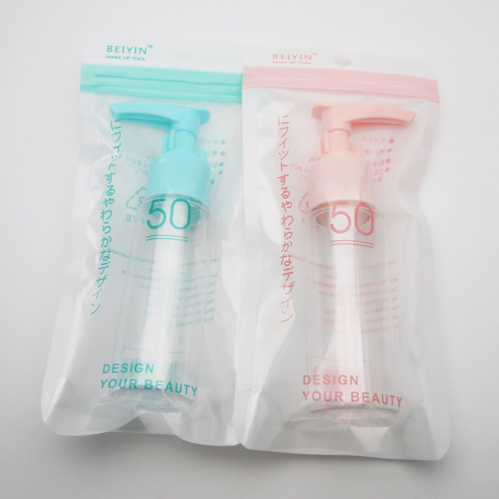 50ml transparent long plastic duckbill bottle for body wash repackaging cosmetics, wholesale empty bottles.