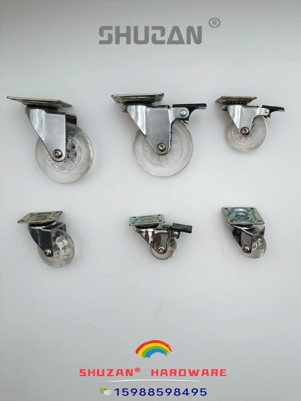 Universal casters, rubber silent wheels, shelf-specific refrigerator displacement wheels, rotatable two-legged mushroom nail fixing wheels details Picture