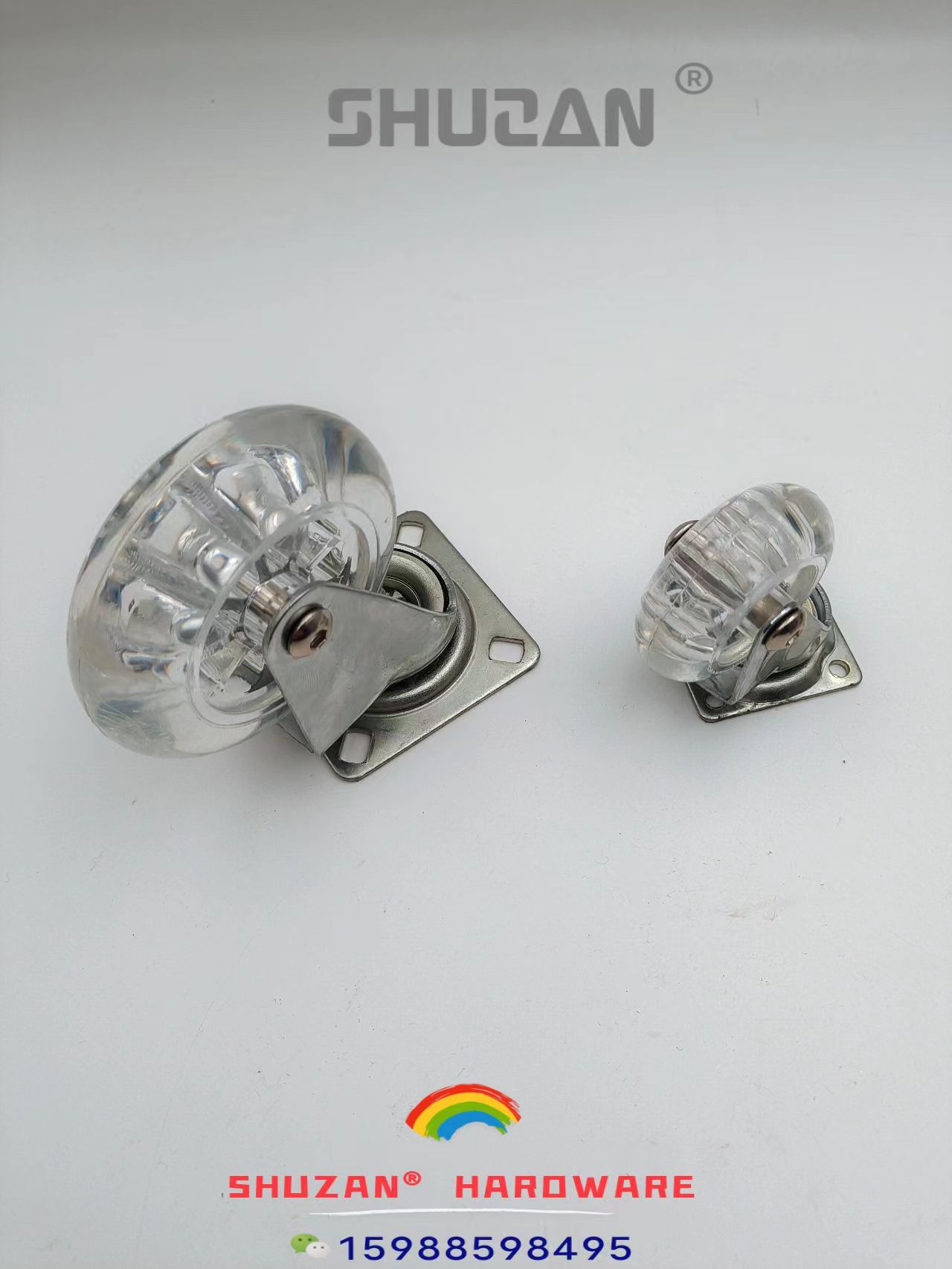 Universal casters, rubber silent wheels, shelf-specific refrigerator displacement wheels, rotatable two-legged mushroom nail fixing wheels Specification image