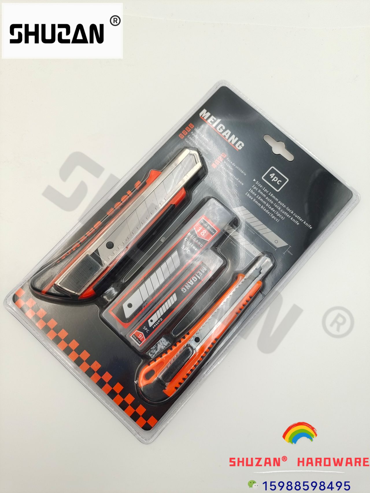 Shuzan thickened anti-slip Utility knife Holder set, paper cutting, unboxing, Express delivery, Factory direct sales, multi-functional utility knife Specification image