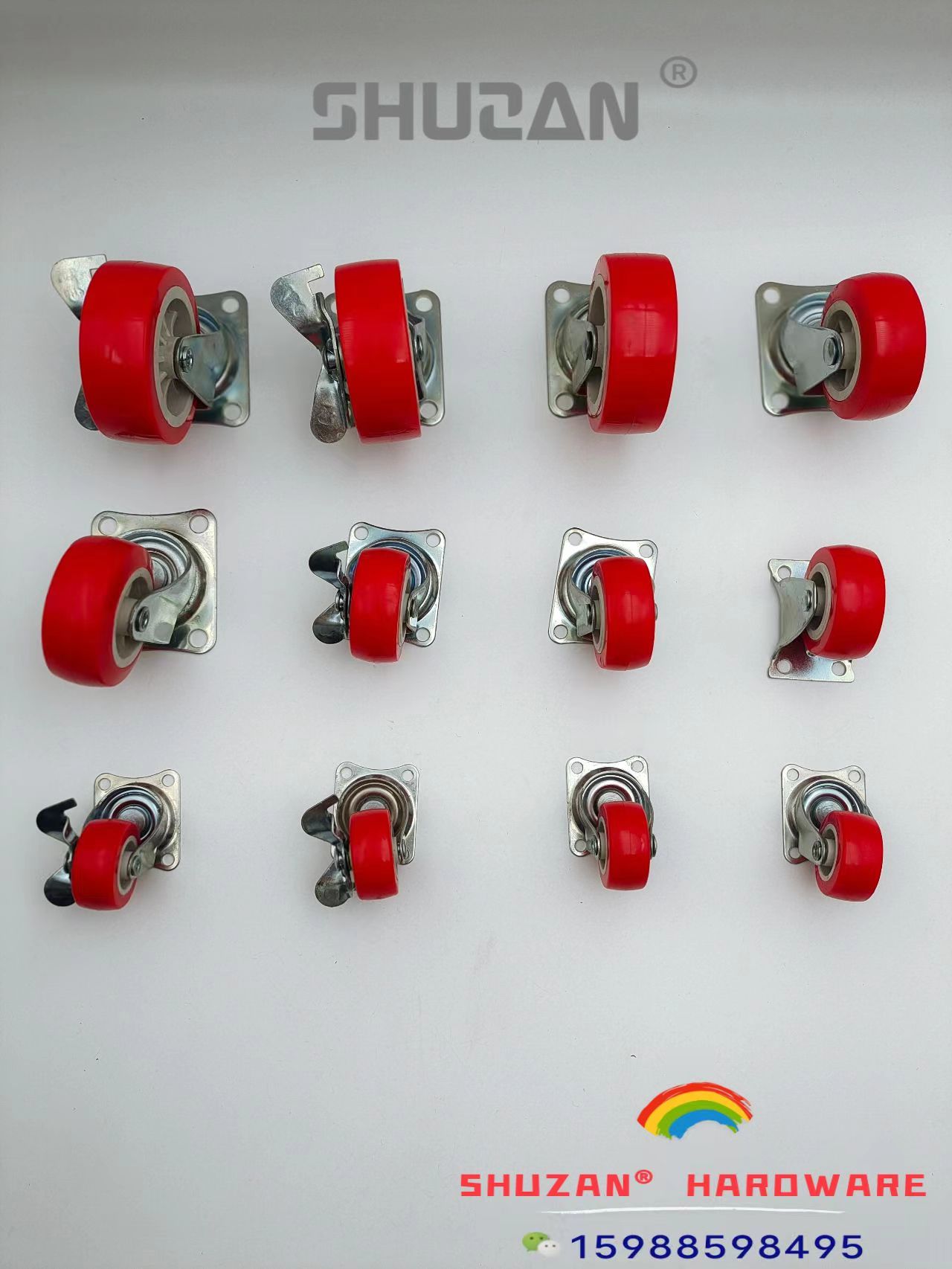 Universal swivel casters, rubber wheels, shelves, refrigerators, swivel directional two-legged mushroom nails, silent and wear-resistant casters