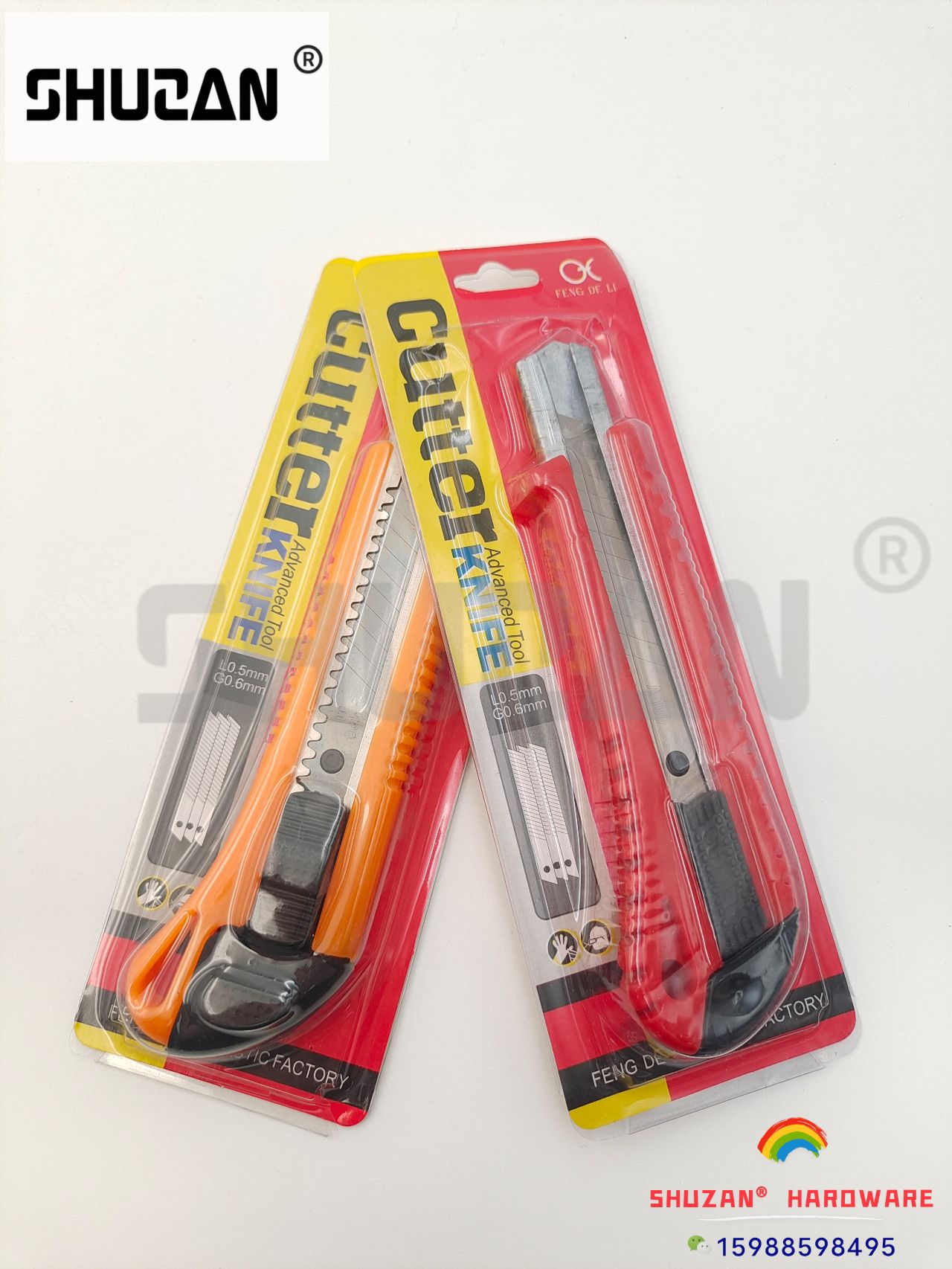 Shuzan Anti-slip Special utility knife for express delivery, paper cutting, unboxing, thickened blade factory direct sales, portable and safe utility knife Specification image