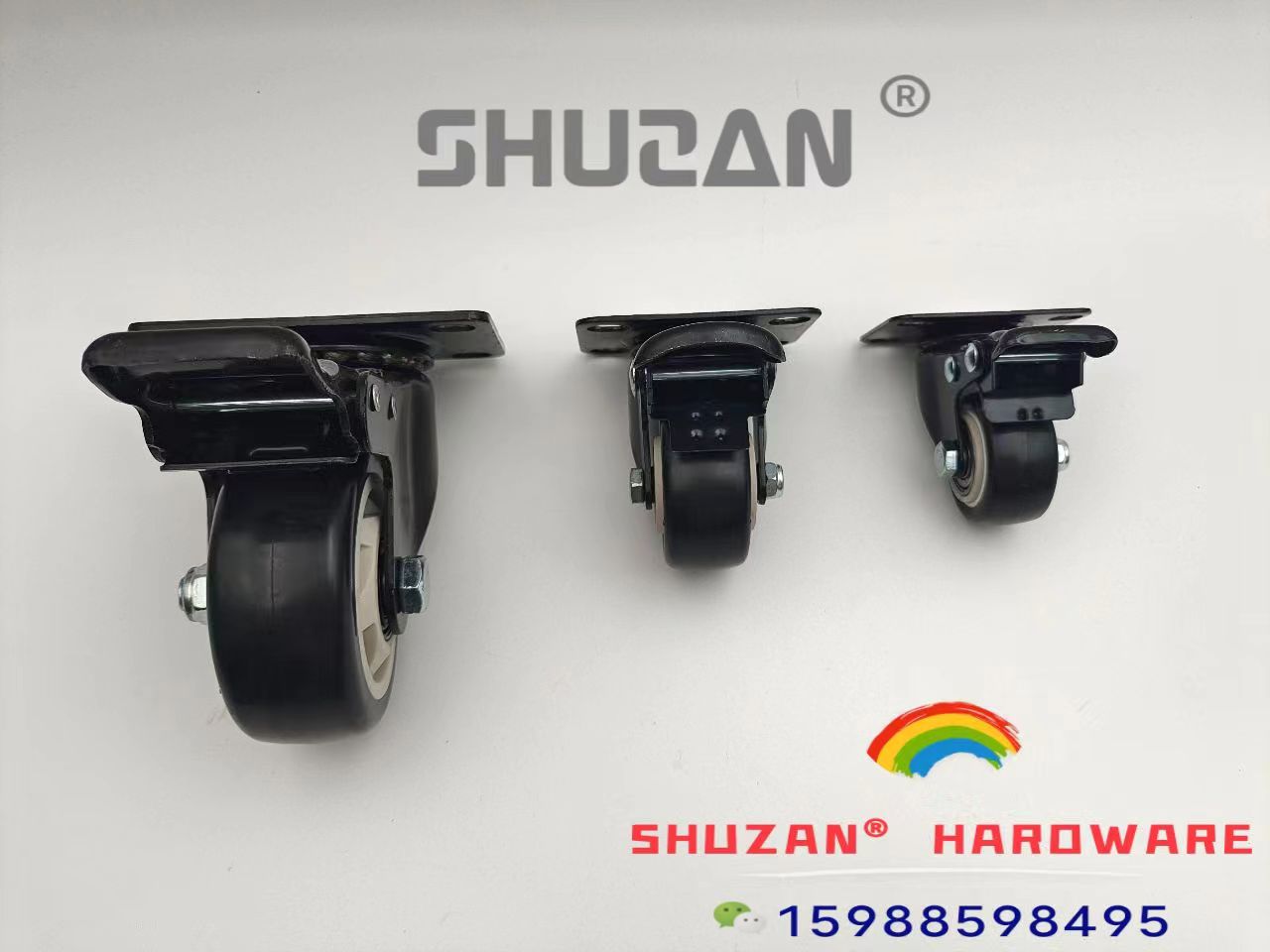 Double-bearing plastic swivel wheels, steering brake wheels, sliding wheels, furniture casters, lightweight Specification image