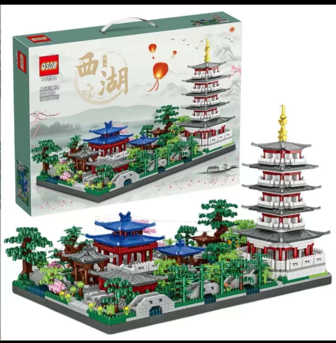 Hangzhou West Lake building blocks for adults, high-difficulty large-scale Chinese-style architecture, Christmas gifts for children, boys and girls detail image 3