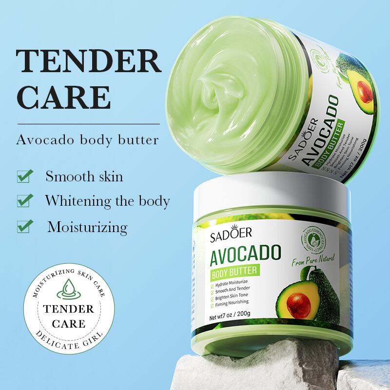 Cross-border export of all-English plant-based body lotion SADOER Avocado Moisturizing rose Butter Body lotion